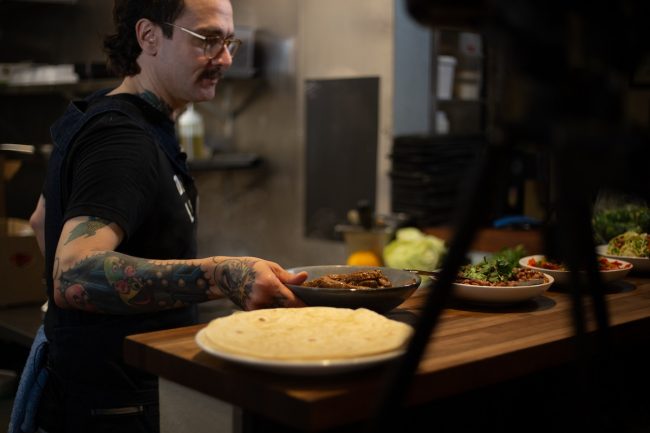 Jeff Kraus in Kitchen for Charity Beyond the Pantry Event